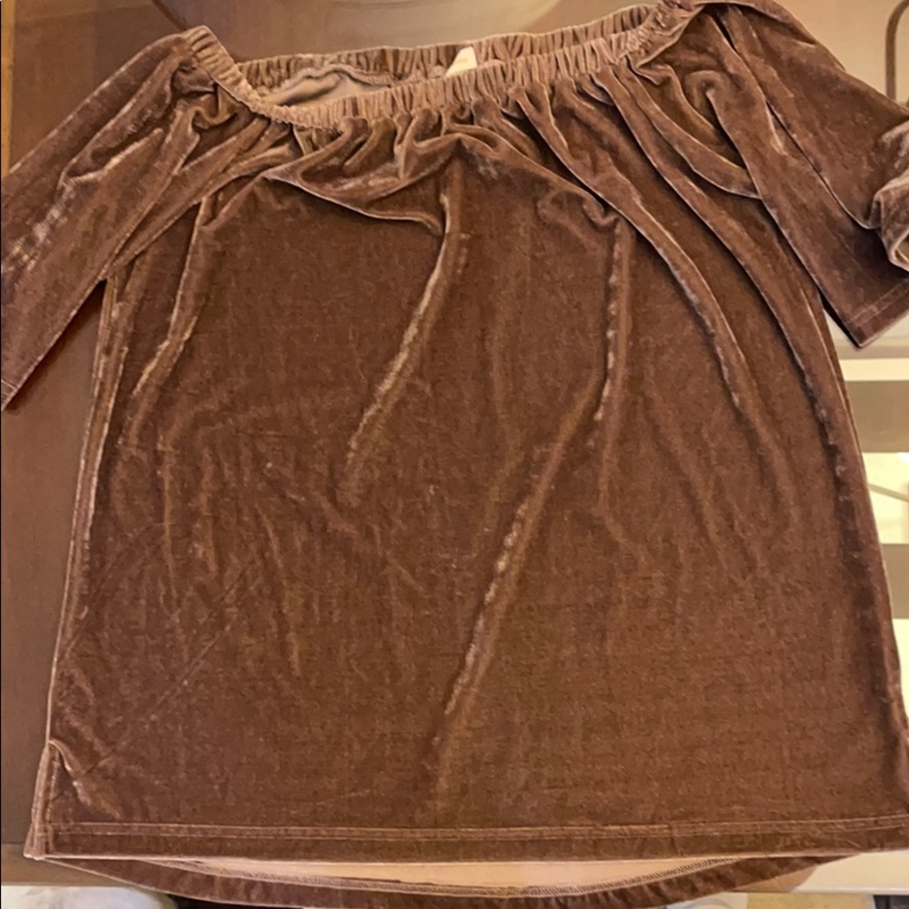 Off the should velvet top